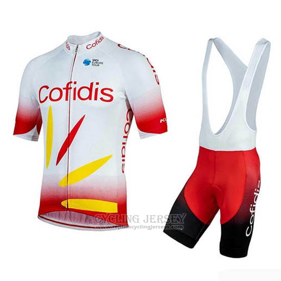 2019 Cycling Jersey Cofidis Red White Short Sleeve and Bib Short